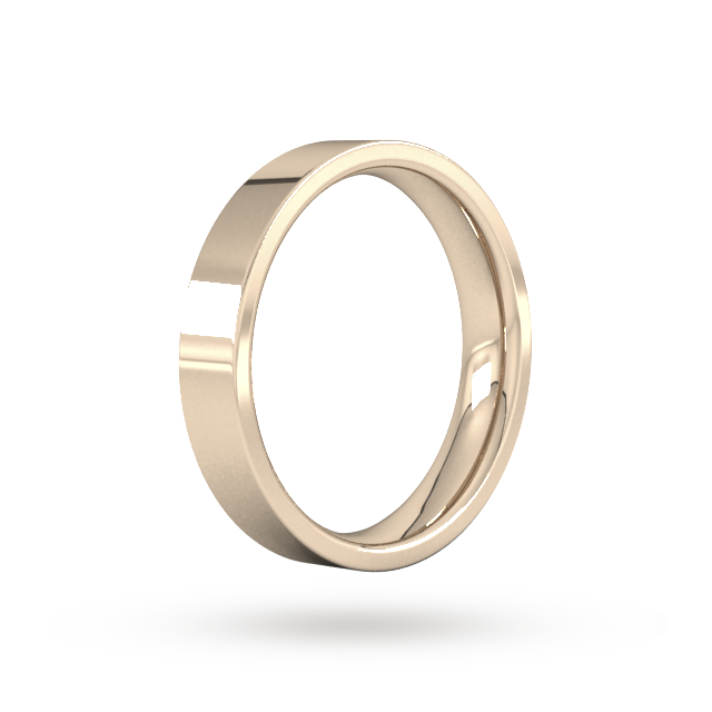 Goldsmiths 4mm Flat Court Heavy Wedding Ring In 9 Carat Rose Gold
