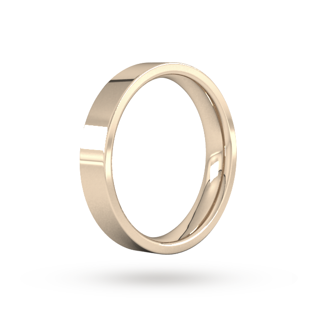 Goldsmiths 4mm Flat Court Heavy Wedding Ring In 9 Carat Rose Gold - Ring Size Q