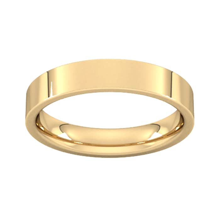 Goldsmiths 4mm Flat Court Heavy Wedding Ring In 18 Carat Yellow Gold