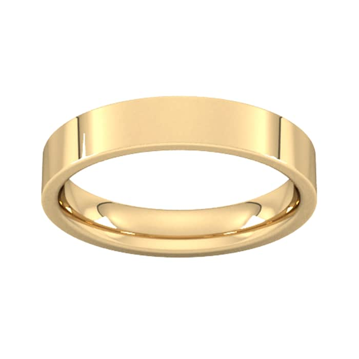 Goldsmiths 4mm Flat Court Heavy Wedding Ring In 18 Carat Yellow Gold - Ring Size Q