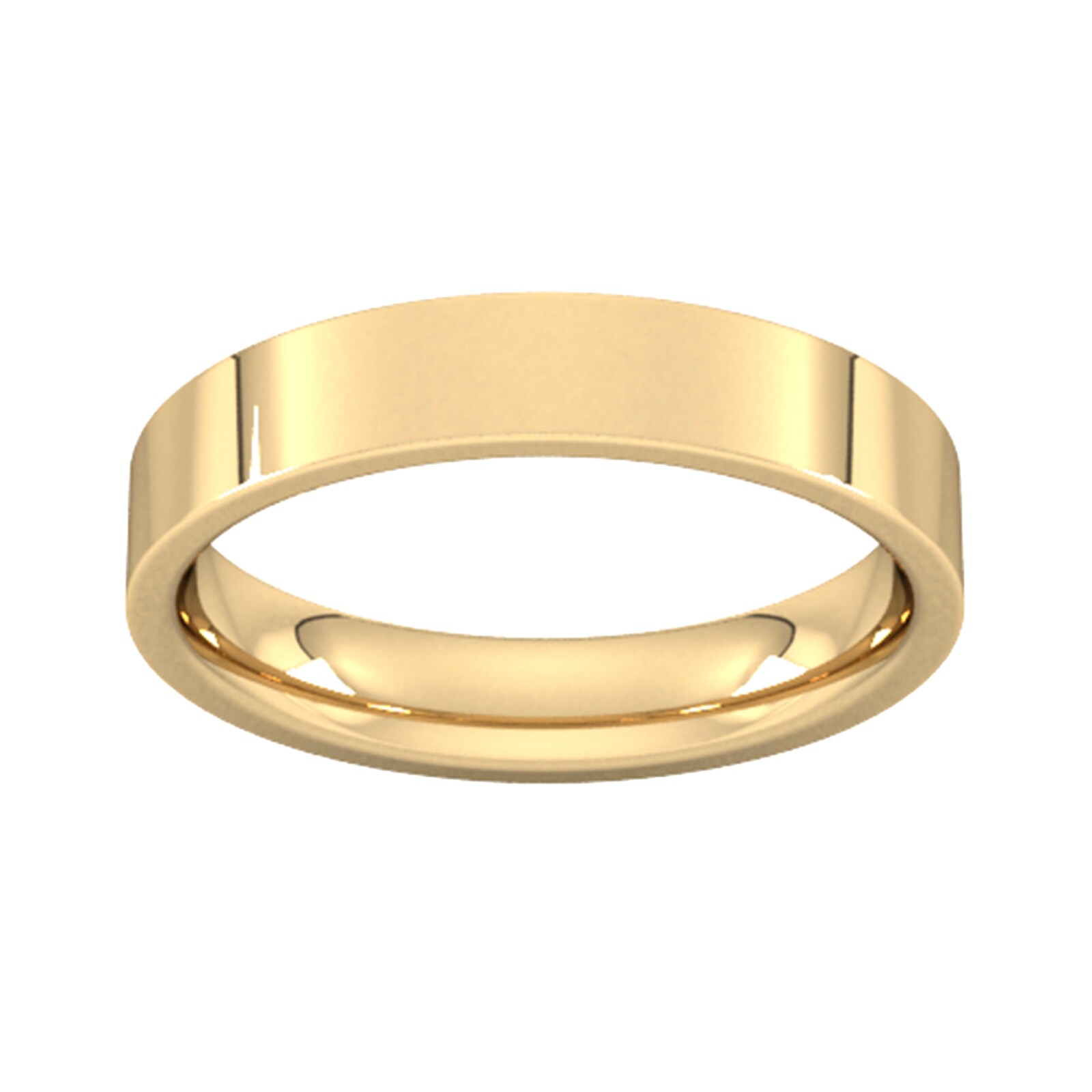 Goldsmiths 4mm Flat Court Heavy Wedding Ring In 18 Carat Yellow Gold Goldsmiths 4mm Flat Court Heavy Wedding Ring In 18 Carat Yellow Gold