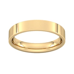 Goldsmiths 4mm Flat Court Heavy Wedding Ring In 18 Carat Yellow Gold