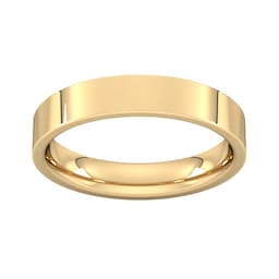 08309718 - 4mm Flat Court Heavy Wedding Ring In 18 Carat Yellow Gold