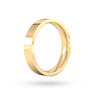 Goldsmiths 4mm Flat Court Heavy Wedding Ring In 18 Carat Yellow Gold