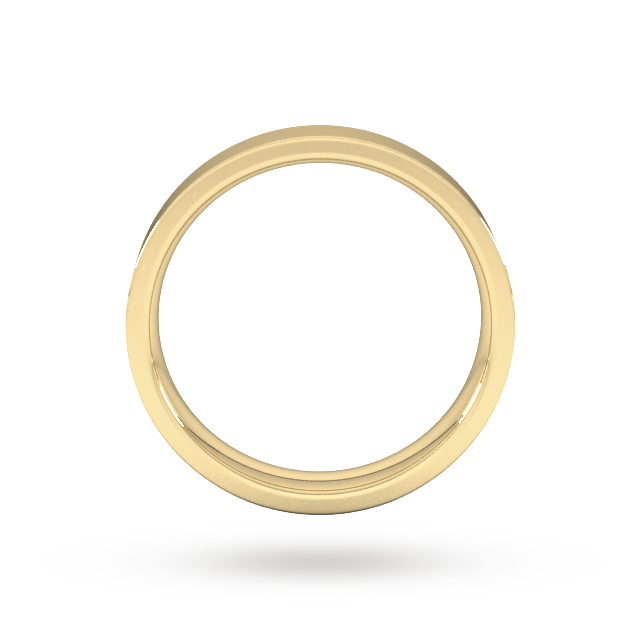 Goldsmiths 4mm Flat Court Heavy Wedding Ring In 18 Carat Yellow Gold - Ring Size Q