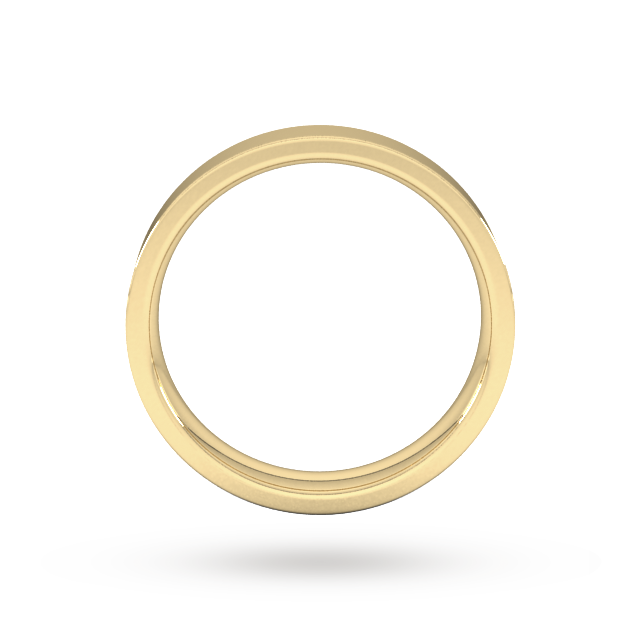 Goldsmiths 4mm Flat Court Heavy Wedding Ring In 18 Carat Yellow Gold