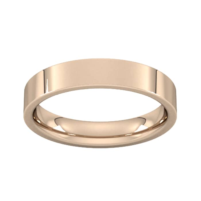 Goldsmiths 4mm Flat Court Heavy Wedding Ring In 18 Carat Rose Gold