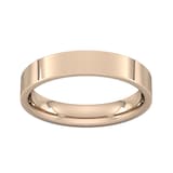 Goldsmiths 4mm Flat Court Heavy Wedding Ring In 18 Carat Rose Gold