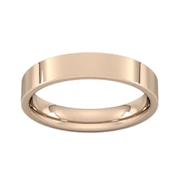 08309719 - 4mm Flat Court Heavy Wedding Ring In 18 Carat Rose Gold