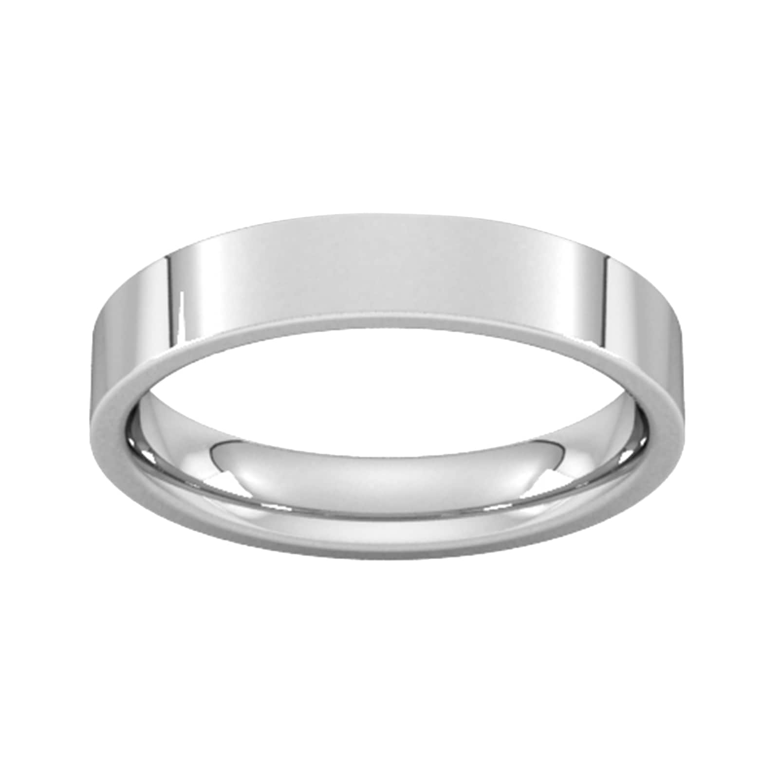 4mm Flat Court Heavy Wedding Ring In 950 Palladium - Ring Size M