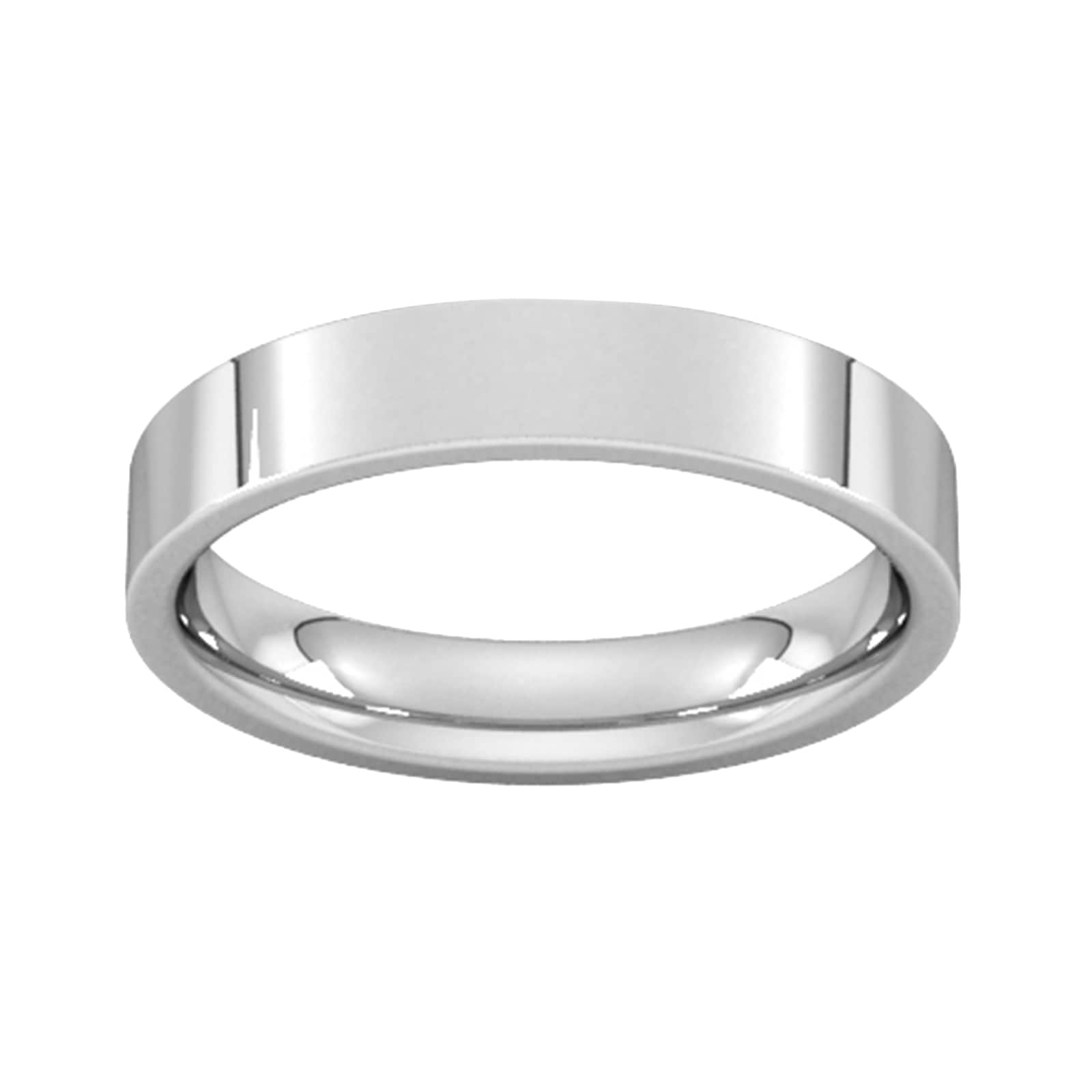 Goldsmiths 4mm Flat Court Heavy Wedding Ring In 950 Palladium