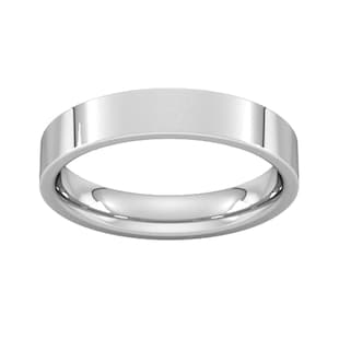Goldsmiths 4mm Flat Court Heavy Wedding Ring In Platinum