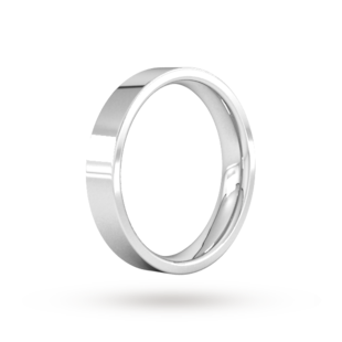 Goldsmiths 4mm Flat Court Heavy Wedding Ring In Platinum