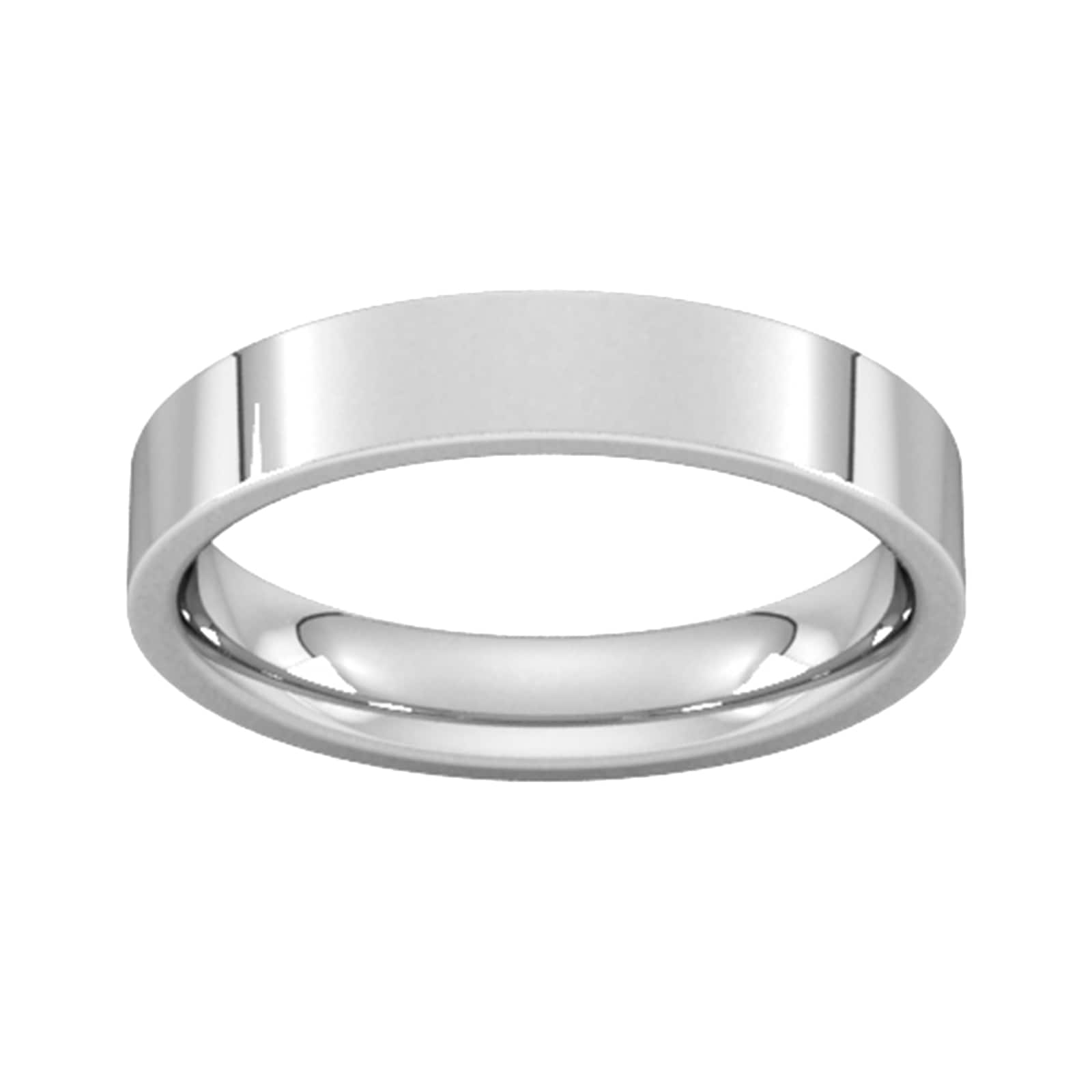 4mm Flat Court Heavy Wedding Ring In Sterling Silver - Ring Size 