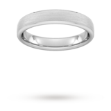 Goldsmiths 4mm Flat Court Heavy Polished Chamfered Edges With Matt Centre Wedding Ring In 9 Carat White Gold