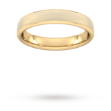 Goldsmiths 4mm Flat Court Heavy Polished Chamfered Edges With Matt Centre Wedding Ring In 9 Carat Yellow Gold