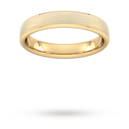 08309753 - 4mm Flat Court Heavy Polished Chamfered Edges With Matt Centre Wedding Ring In 9 Carat Yellow Gold