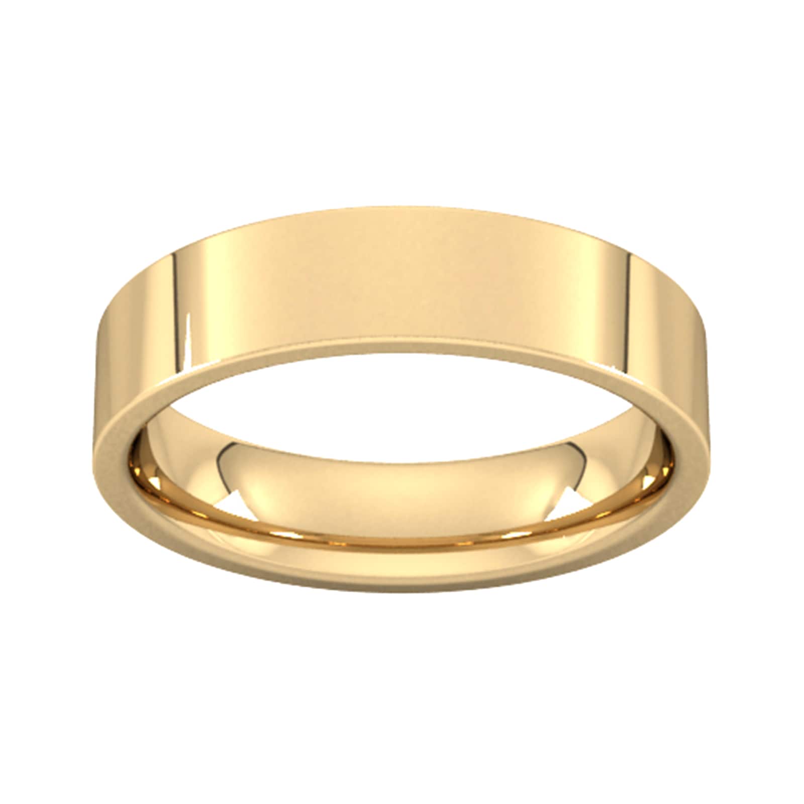 Goldsmiths 5mm Flat Court Heavy Wedding Ring In 9 Carat Yellow Gold Goldsmiths 5mm Flat Court Heavy Wedding Ring In 9 Carat Yellow Gold
