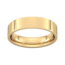 08309770 - 5mm Flat Court Heavy Wedding Ring In 9 Carat Yellow Gold