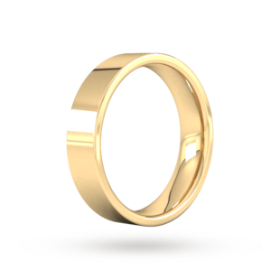 Goldsmiths 5mm Flat Court Heavy Wedding Ring In 9 Carat Yellow Gold