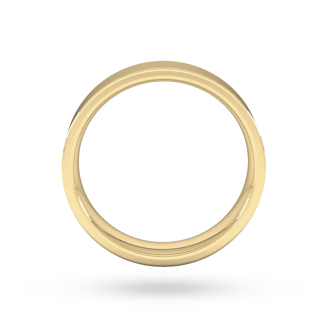 Goldsmiths 5mm Flat Court Heavy Wedding Ring In 9 Carat Yellow Gold - Ring Size R