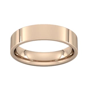 Best Luxury 
5mm Flat Court Heavy Wedding Ring In 9 Carat Rose Gold