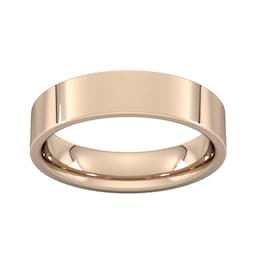08309771 - 5mm Flat Court Heavy Wedding Ring In 9 Carat Rose Gold