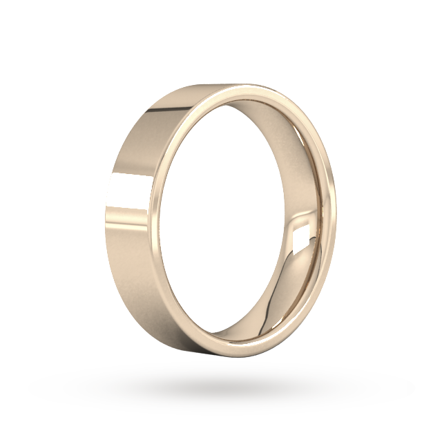 Goldsmiths 5mm Flat Court Heavy Wedding Ring In 9 Carat Rose Gold