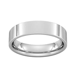 08309772 - 5mm Flat Court Heavy Wedding Ring In 18 Carat White Gold