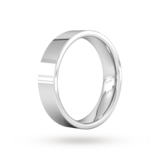 Goldsmiths 5mm Flat Court Heavy Wedding Ring In 18 Carat White Gold