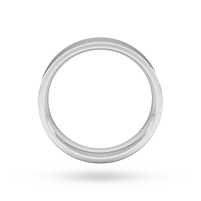 Goldsmiths 5mm Flat Court Heavy Wedding Ring In 18 Carat White Gold - Ring Size M