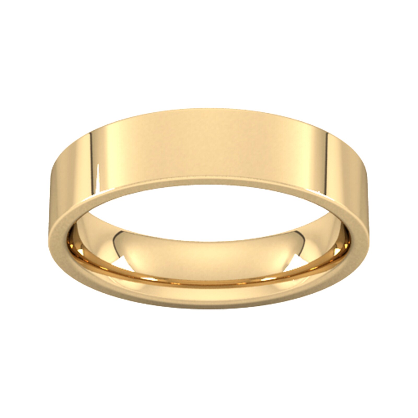 5mm Flat Court Heavy Wedding Ring In 18 Carat Yellow Gold - Ring Size Z