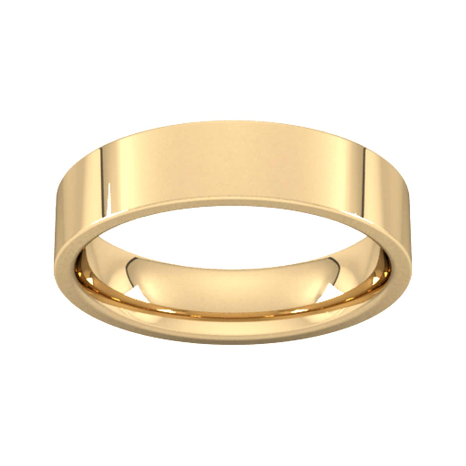 Goldsmiths 5mm Flat Court Heavy Wedding Ring In 18 Carat Yellow Gold Goldsmiths 5mm Flat Court Heavy Wedding Ring In 18 Carat Yellow Gold