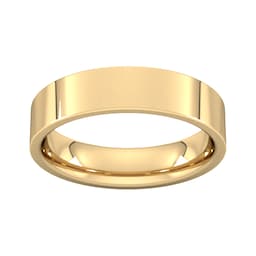 08309773 - 5mm Flat Court Heavy Wedding Ring In 18 Carat Yellow Gold