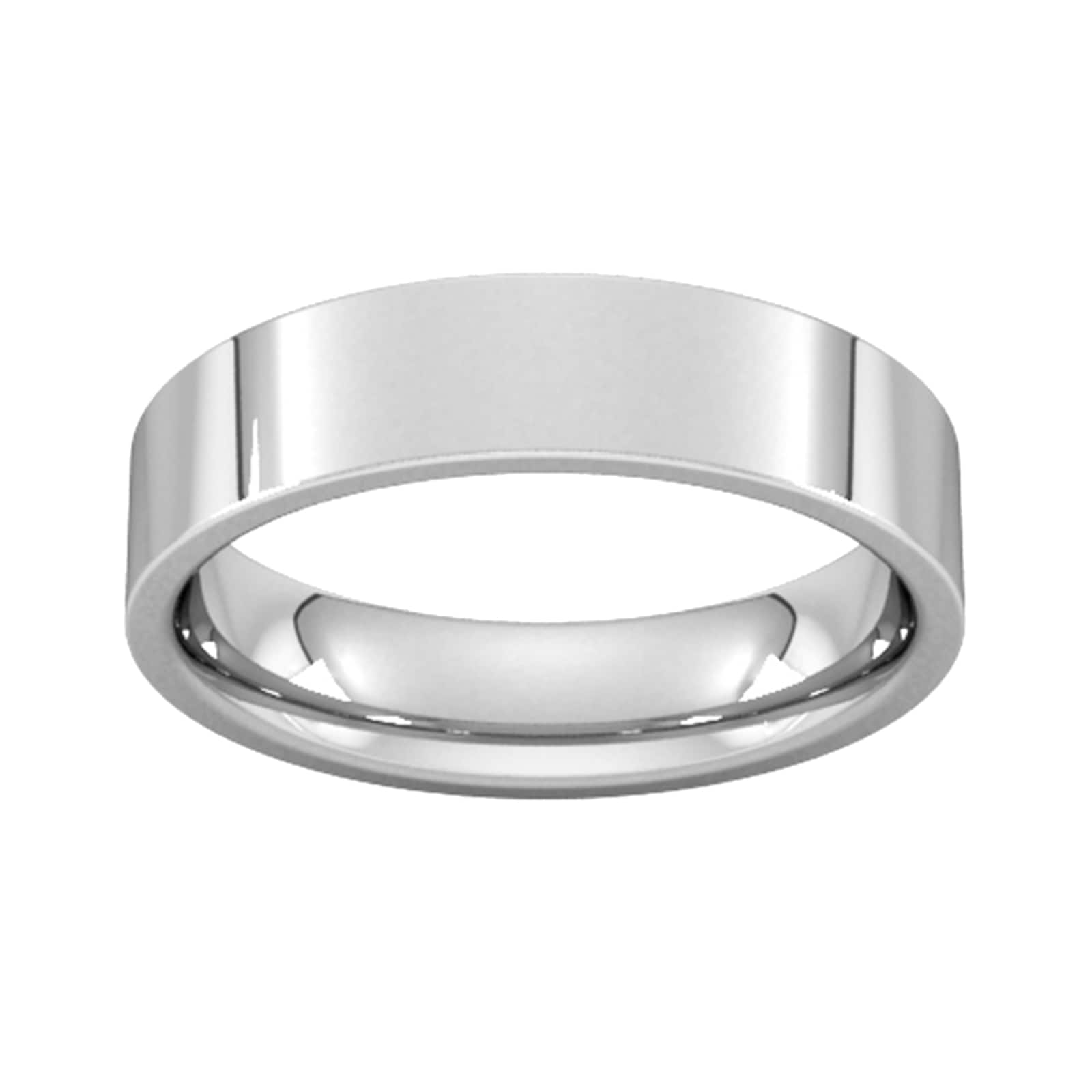 5mm Flat Court Heavy Wedding Ring In Platinum - Ring Size I