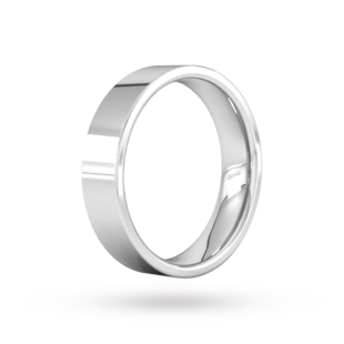 Goldsmiths 5mm Flat Court Heavy Wedding Ring In Platinum