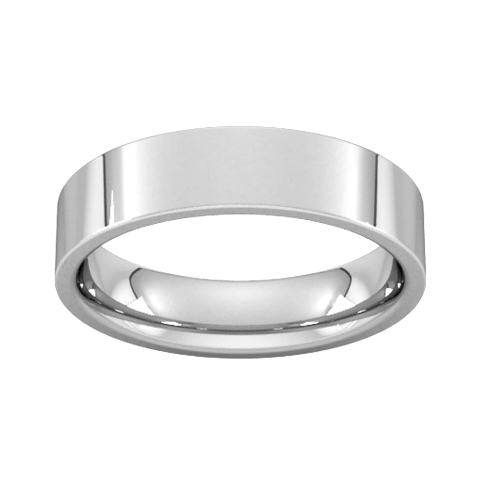 5mm Flat Court Heavy Wedding Ring In Sterling Silver - Ring Size O
