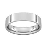 Goldsmiths 5mm Flat Court Heavy Wedding Ring In Sterling Silver
