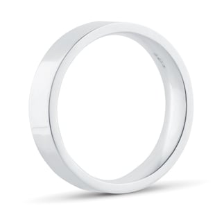 Goldsmiths 5mm Flat Court Heavy Wedding Ring In Sterling Silver