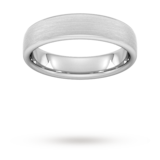 Goldsmiths 5mm Flat Court Heavy Matt Finished Wedding Ring In 9 Carat White Gold