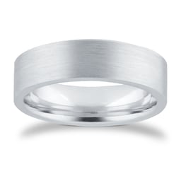 08309789 - 5mm Flat Court Heavy Matt Finished Wedding Ring In 9 Carat White Gold