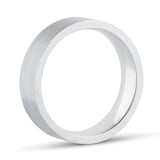 Goldsmiths 5mm Flat Court Heavy Matt Finished Wedding Ring In 9 Carat White Gold