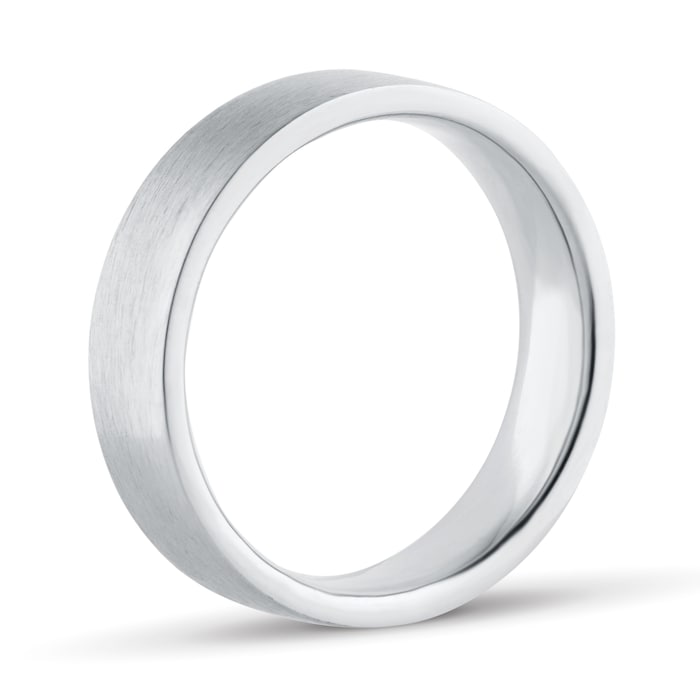 Goldsmiths 5mm Flat Court Heavy Matt Finished Wedding Ring In 950 Palladium