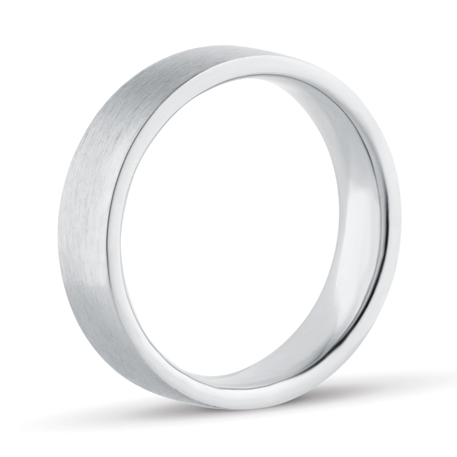 Goldsmiths 5mm Flat Court Heavy Matt Finished Wedding Ring In 950 Palladium Goldsmiths 5mm Flat Court Heavy Matt Finished Wedding Ring In 950 Palladium