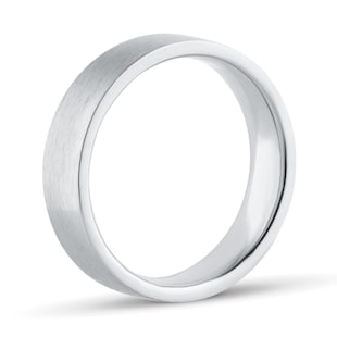 Goldsmiths 5mm Flat Court Heavy Matt Finished Wedding Ring In 950 Palladium