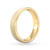 Goldsmiths 5mm Flat Court Heavy Centre Groove With Chamfered Edge Wedding Ring In 9 Carat Yellow Gold