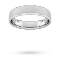 08309807 - 5mm Flat Court Heavy Polished Chamfered Edges With Matt Centre Wedding Ring In 9 Carat White Gold