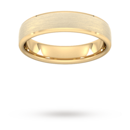 08309808 - 5mm Flat Court Heavy Polished Chamfered Edges With Matt Centre Wedding Ring In 9 Carat Yellow Gold