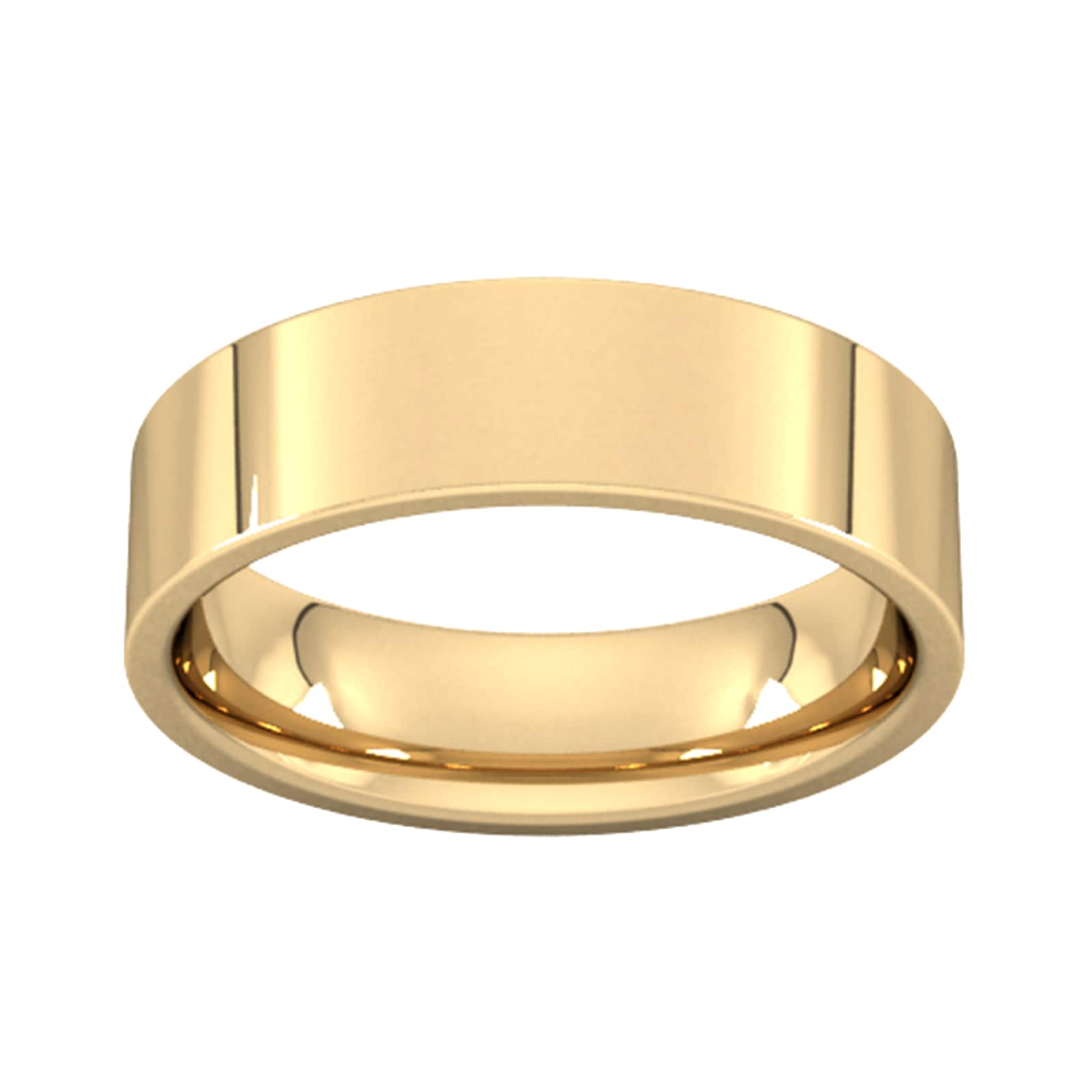 6mm Flat Court Heavy Wedding Ring In 9 Carat Yellow Gold - Ring Size Z