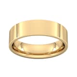 Goldsmiths 6mm Flat Court Heavy Wedding Ring In 9 Carat Yellow Gold